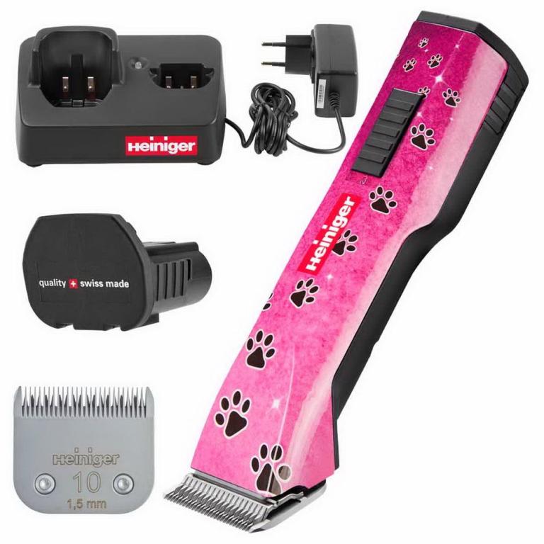 Heiniger Saphir Pink Akkuschermaschine mit Scherkopf #10