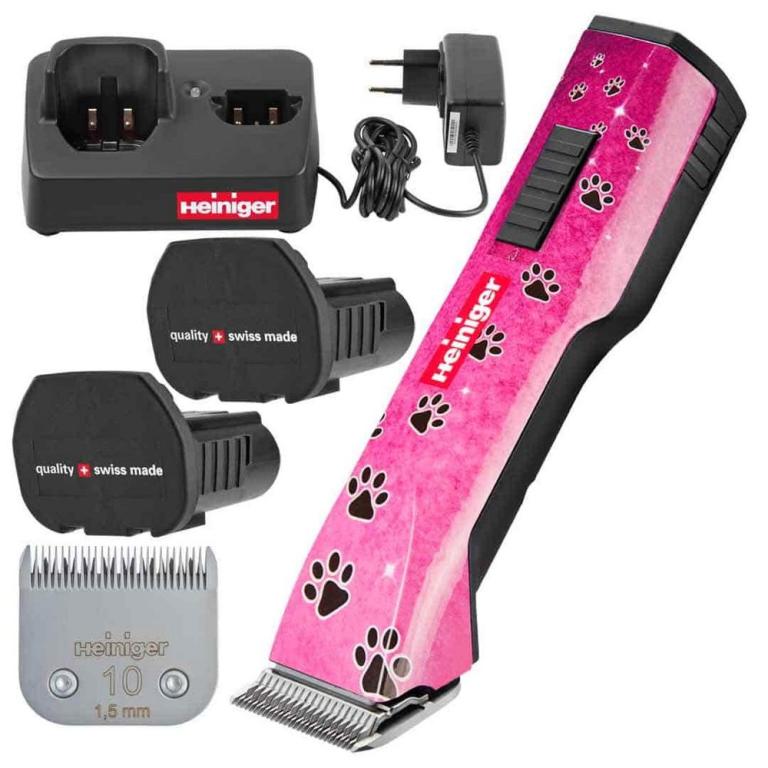 Heiniger Saphir Pink Schermaschine mit 2 Akkus und Scherkopf